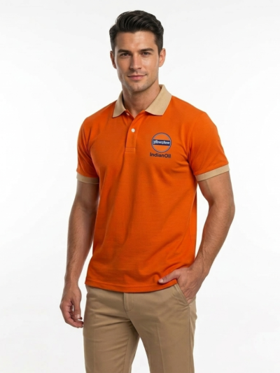 IOCL Petrol Pump Staff Uniform T-Shirt for Men